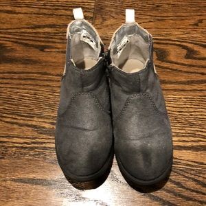 Girls Grey suede and sparkle ankle boots